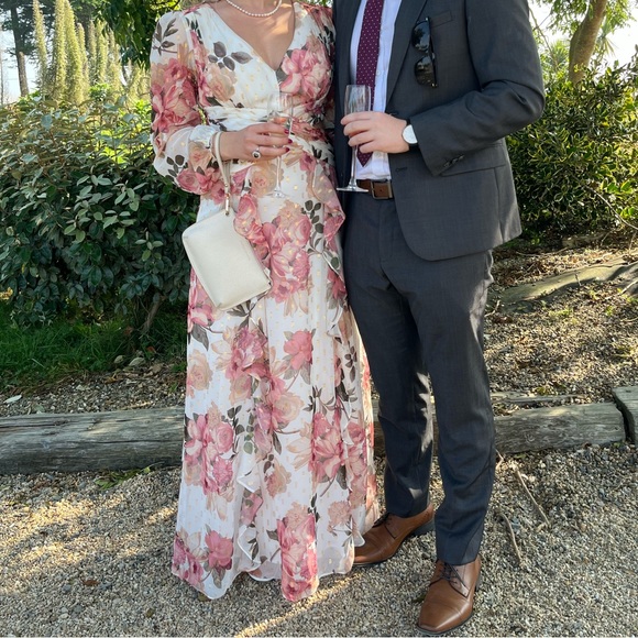 Xscape Avalee long sleeve chiffon floral maxi dress - Picture 6 of 11